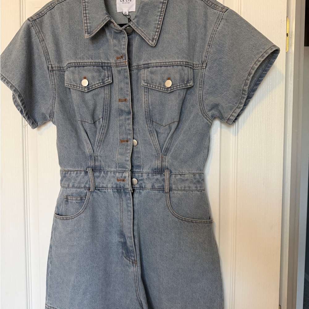 Le Lis Sky Blue Denim Jacket